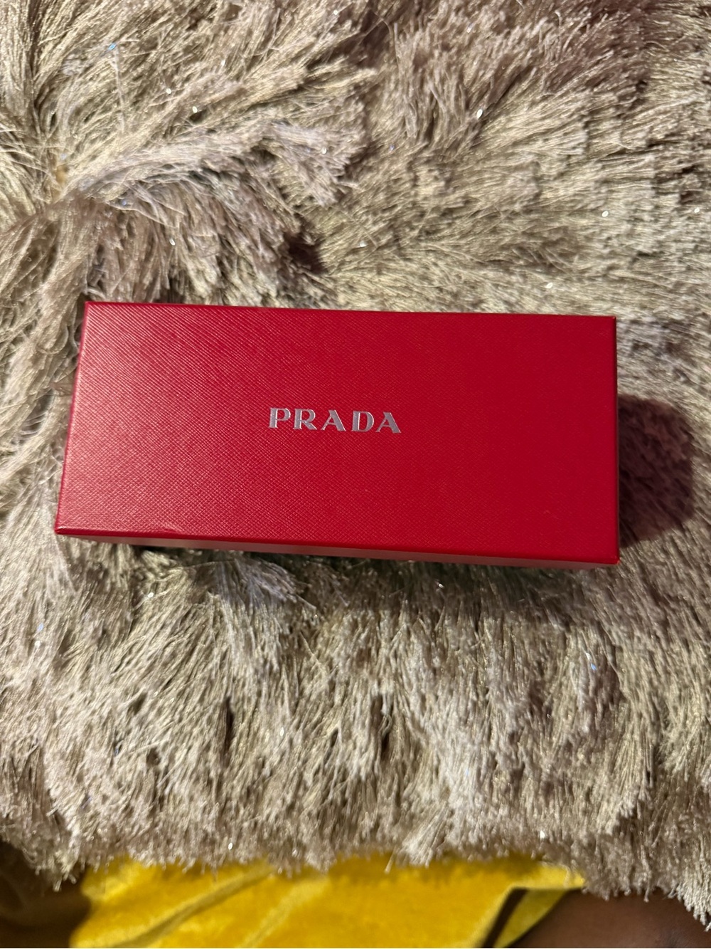 Prada Red Sunglasses Case with Silver Logo